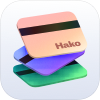 The Hako logo, which is a stack of three credit cards